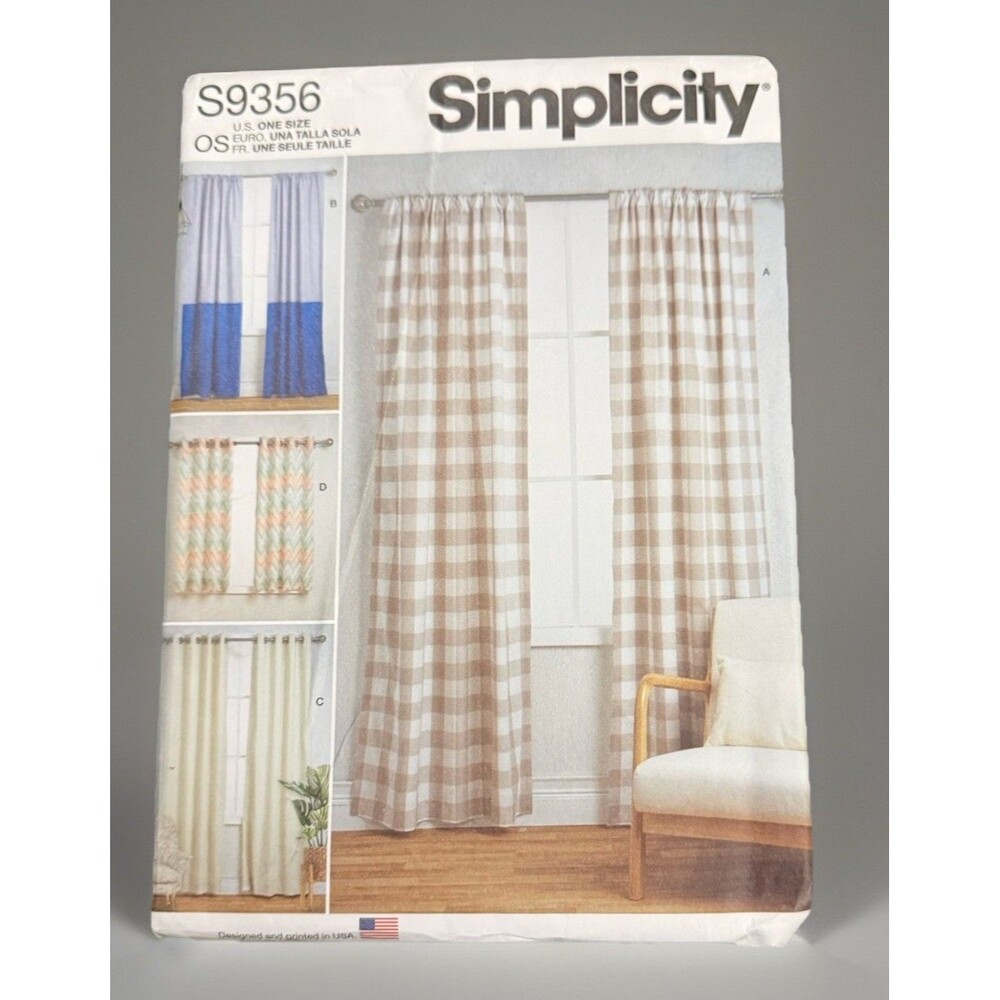 Simplicity S9356 Panel Curtains in Various Lengths or Room Dividers UC Pattern